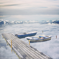 Фотоманипуляция «Лодочные прогулки в облаках»